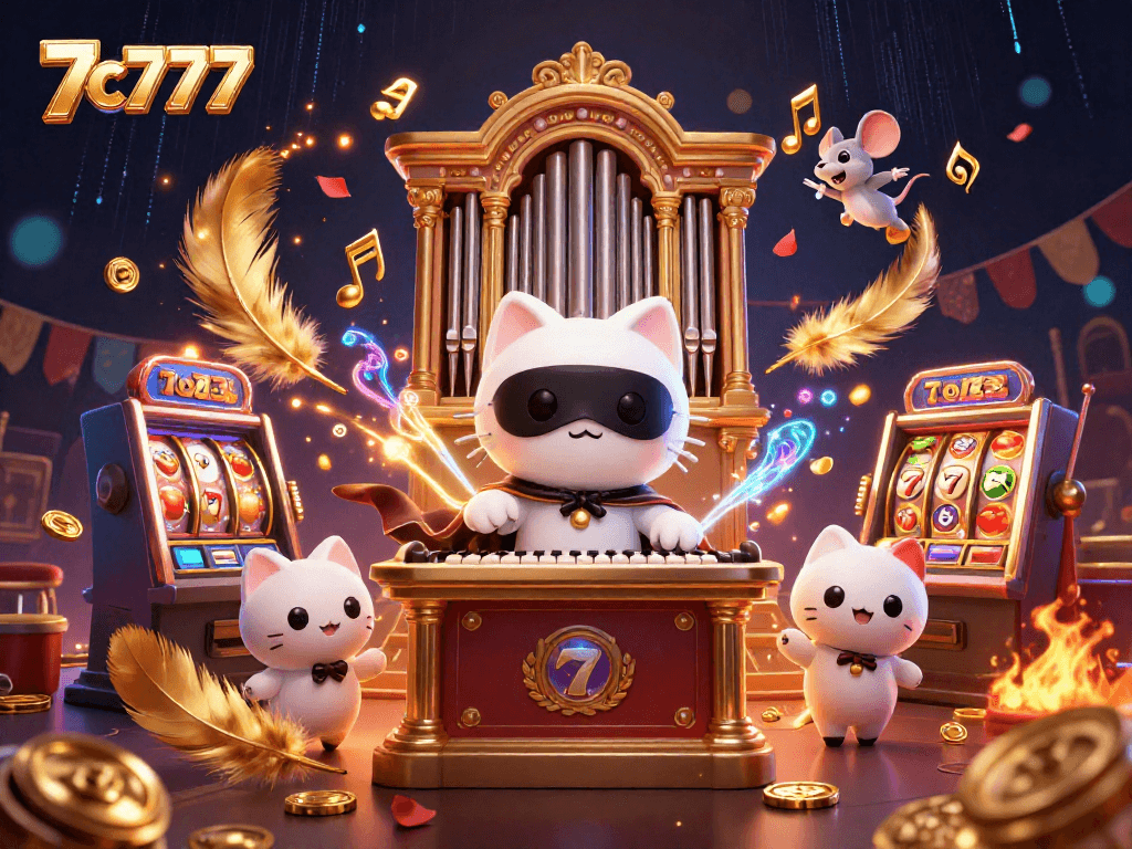 Engage with the thrilling 7c777 gaming experience featuring vibrant casino elements and characters.