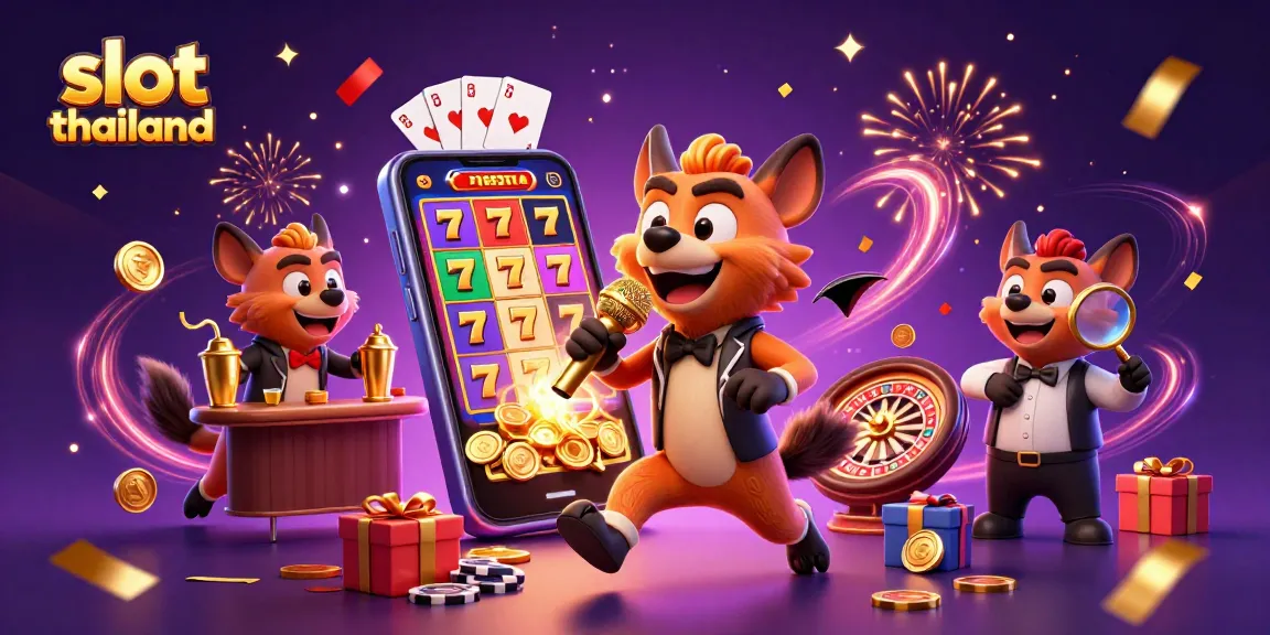 Experience slot thailand thrills with hyenas in a comedy casino scene featuring vibrant entertainment.