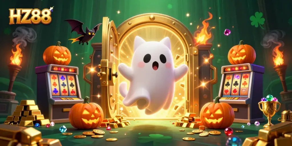 Experience the thrills of HZ88 a 3D animated ghost cat adventure in a vibrant haunted casino