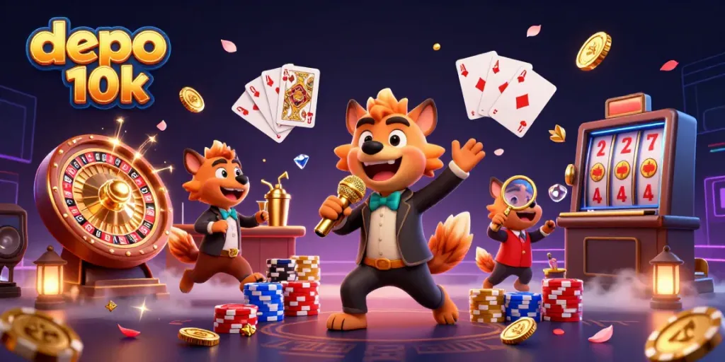 Dalam adegan kasino, hyena lucu menyajikan hiburan sambil mengocok satu juta deposito 10k.