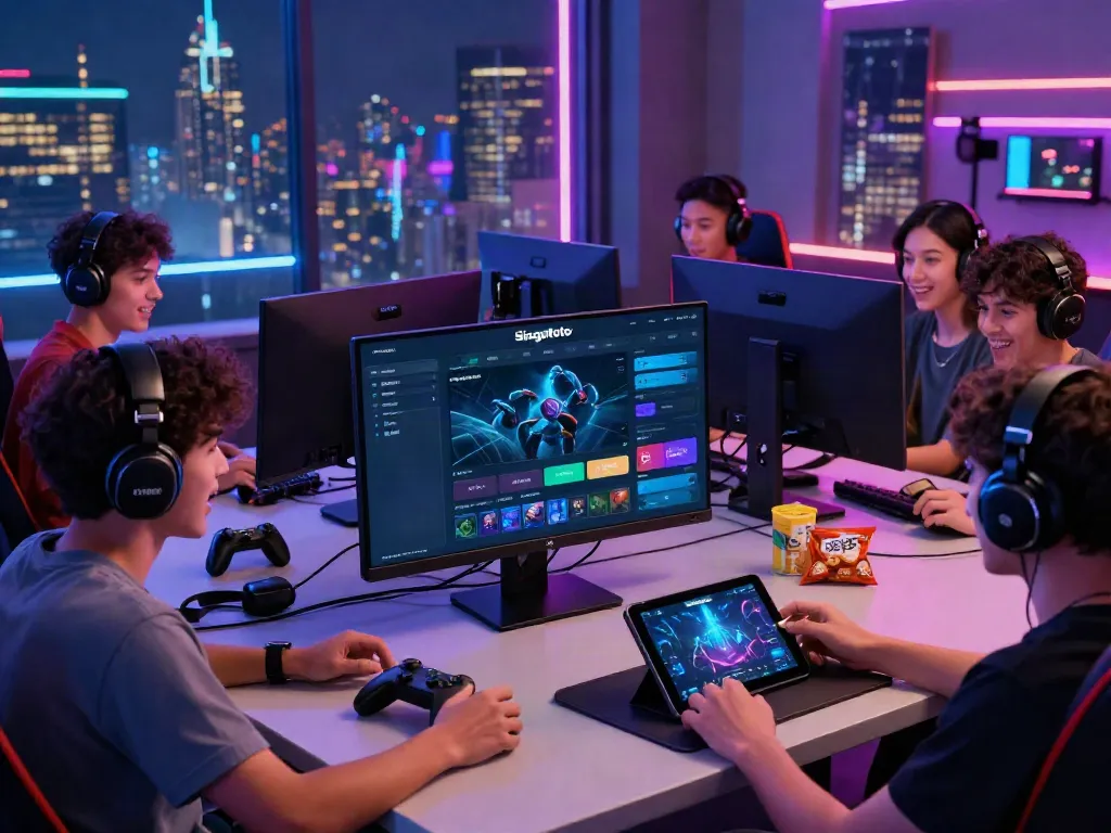 Players enjoying Singatoto gaming platform, showcasing engaging online gameplay and vibrant atmosphere.
