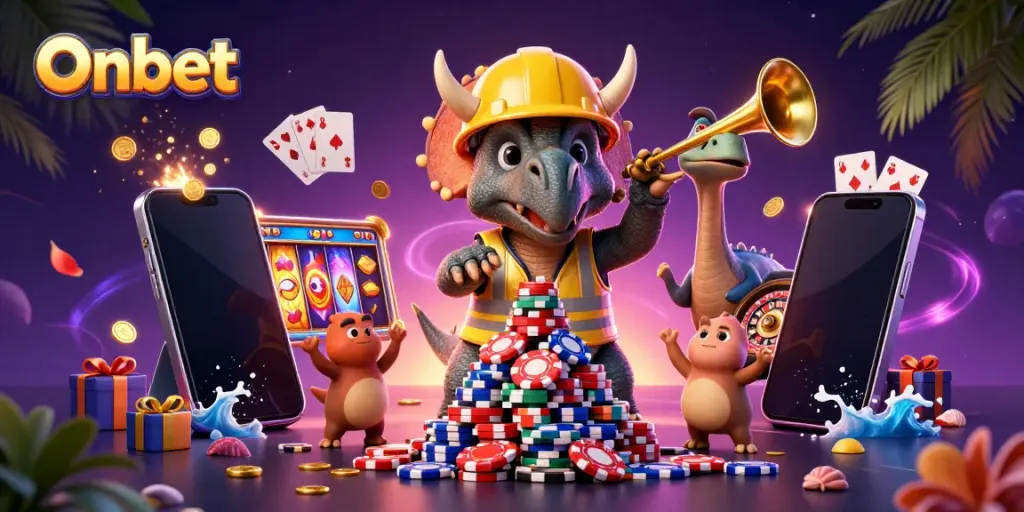Celebrate wins at Onbet with engaging casino illustrations featuring vibrant characters!