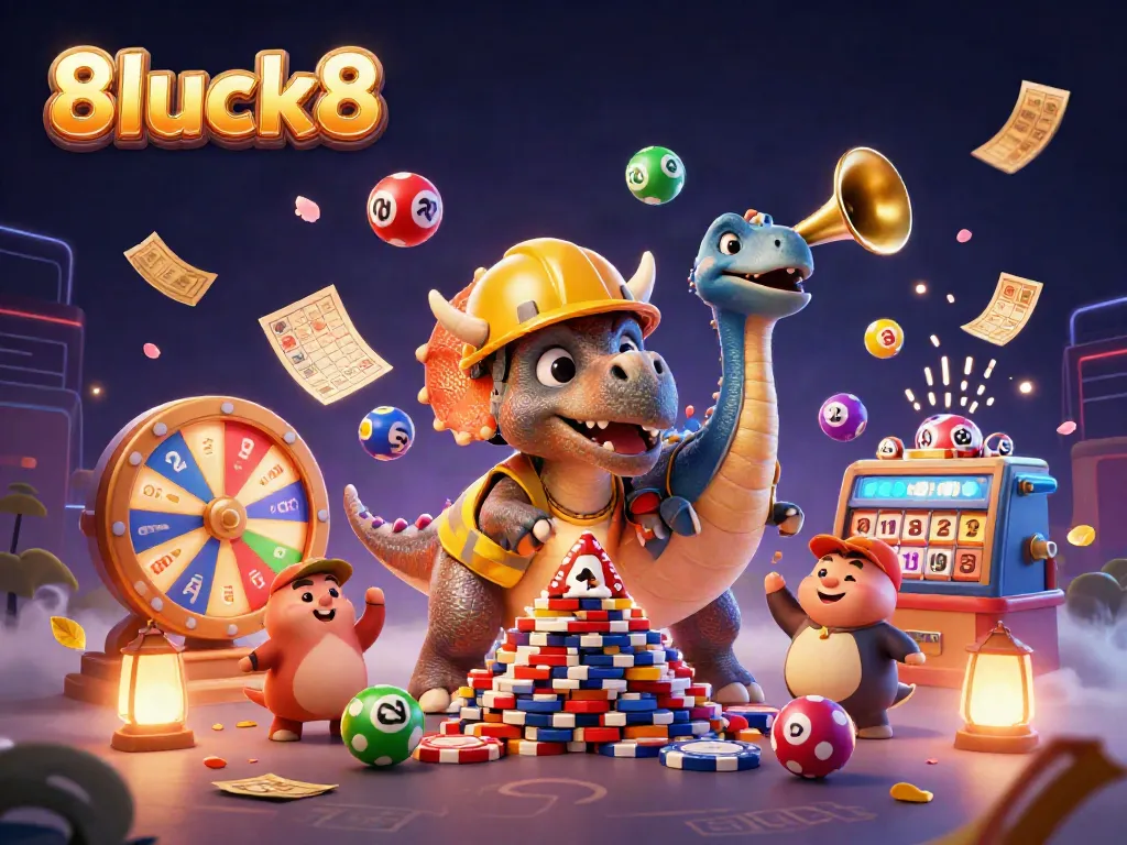 Join the excitement at 8luck8 as vibrant lottery elements celebrate gaming triumph.