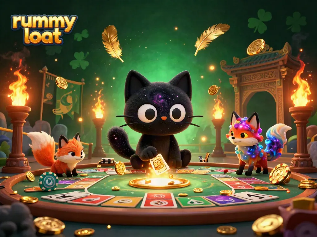 Experience engaging gameplay with Rummy Loot, featuring unique cosmic characters and vibrant casino elements.