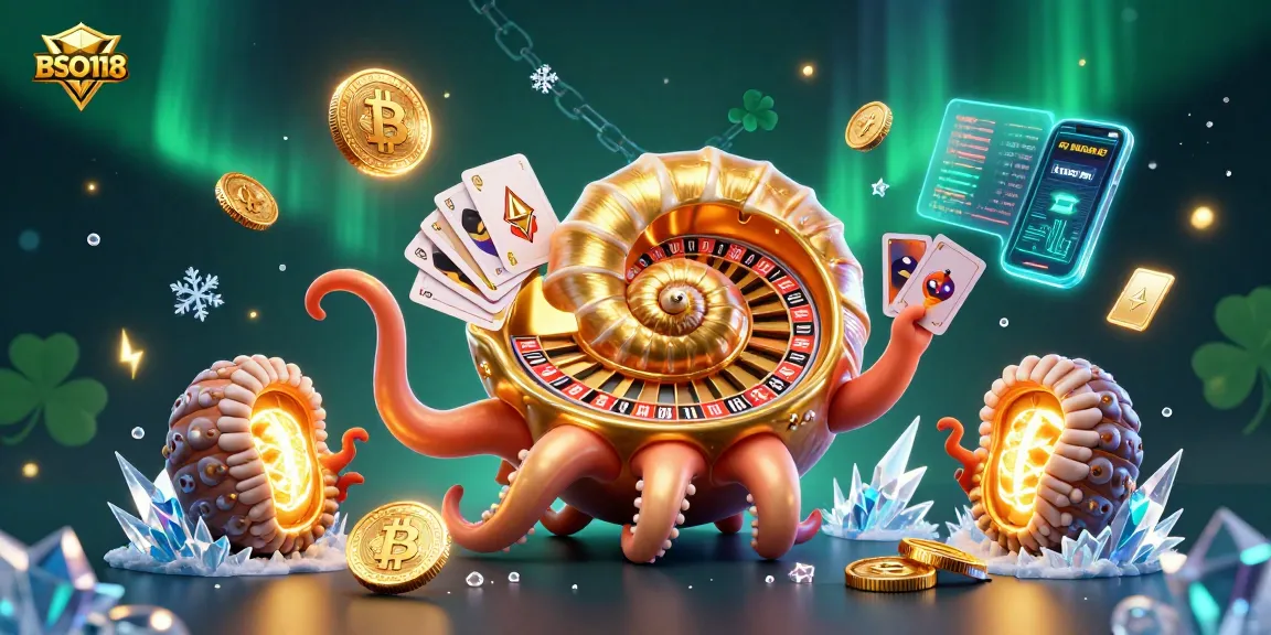 Engage with BSO118 in a vibrant casino world with glowing coins and dynamic gaming elements