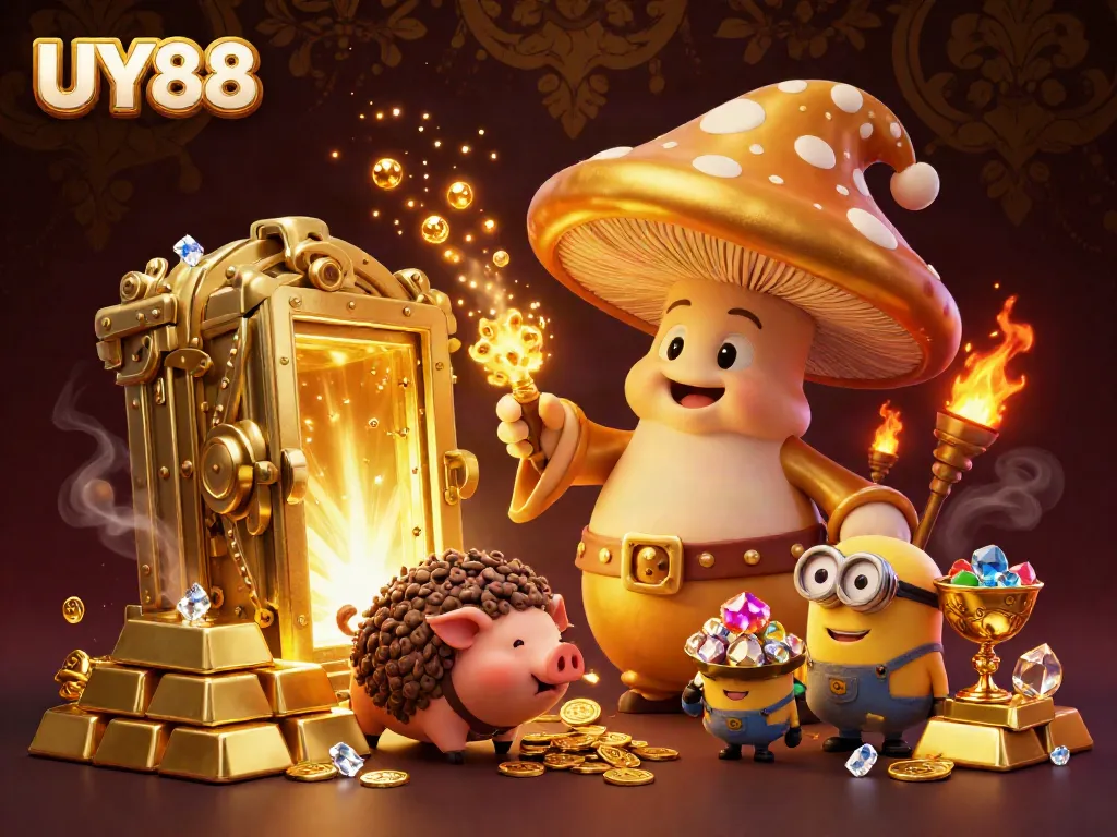 Join the magical world of UY88 with golden treasures and casino adventures.