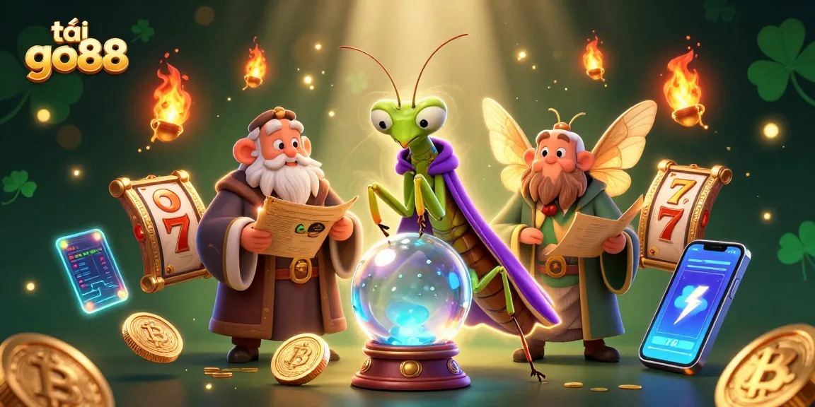 Win big with tải go88 as a 3D mantis fortune teller reveals jackpot secrets in a magical casino scene.