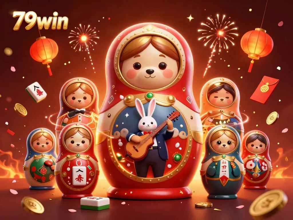 Experience the thrill of 79win with vibrant casino-themed elements showcasing diverse games and lively characters.
