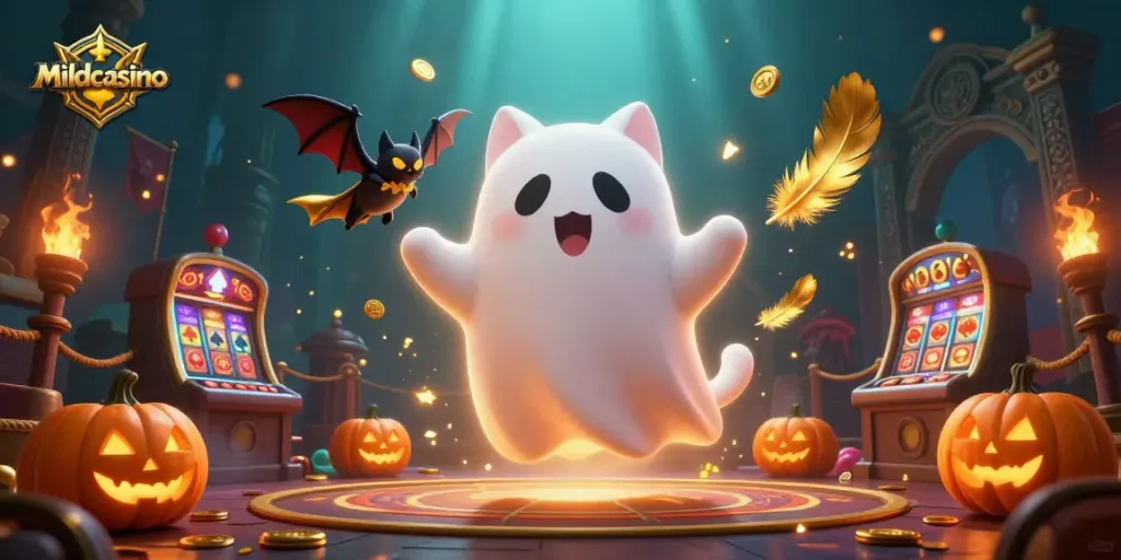 Mildcasino offers exciting game features in a haunted casino scene with mystical elements.