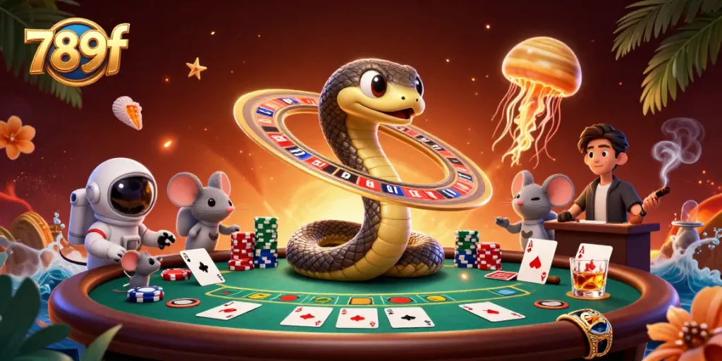 Experience thrilling bets with 789f in a vibrant cosmic casino scene filled with exciting game elements.