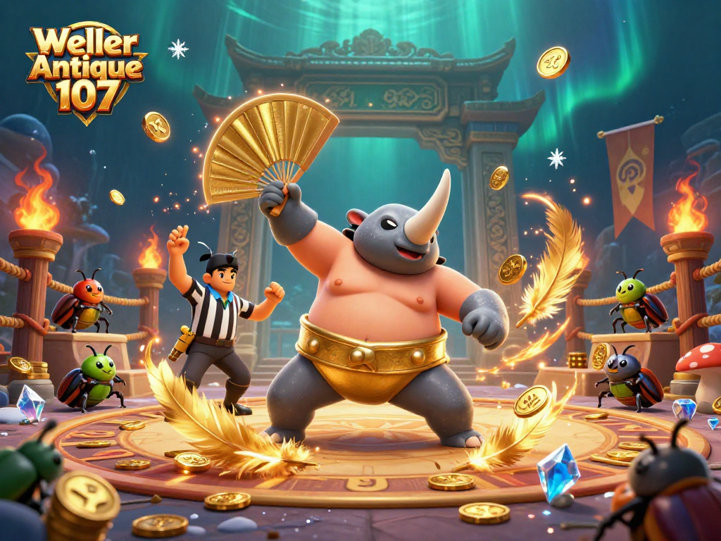 Experience the thrill of Weller Antique 107 bourbon as golden coins fly in this vibrant gambling scene.