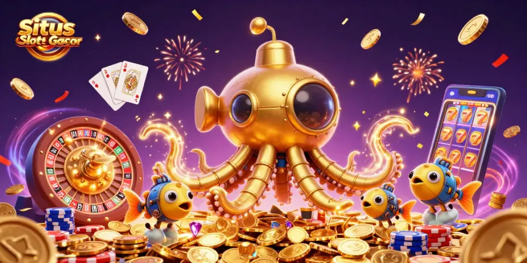 Situs Slot Gacor menawarkan pengalaman bermain yang mendebarkan dengan simbol jackpot mengelilingi karakter menarik.