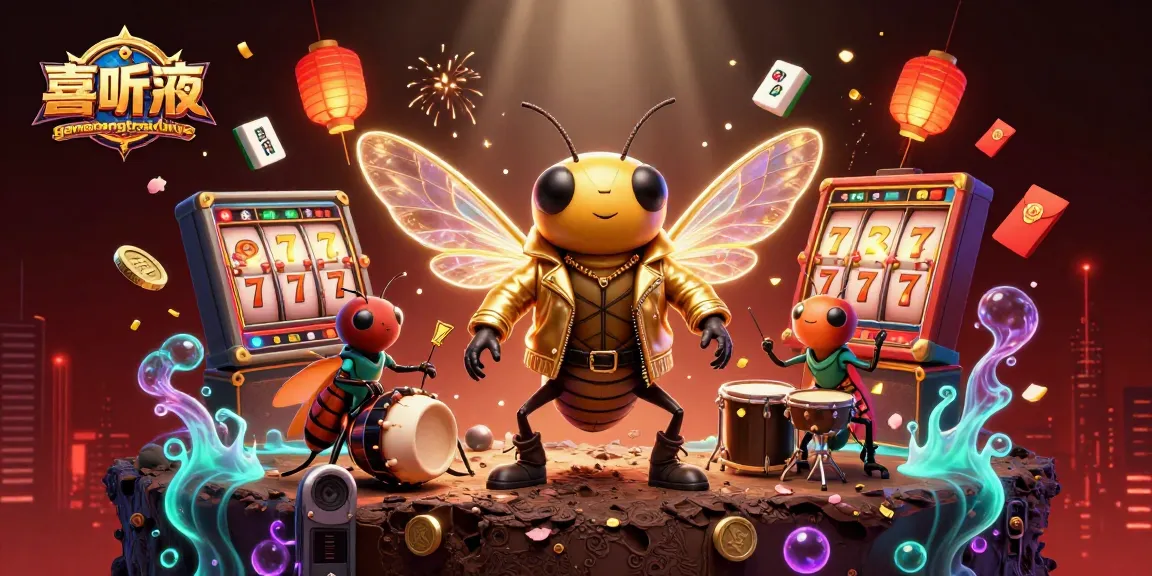 Experience gamenongtraivuive gameplay with a vibrant casino scene featuring a 3D cicada rock star.