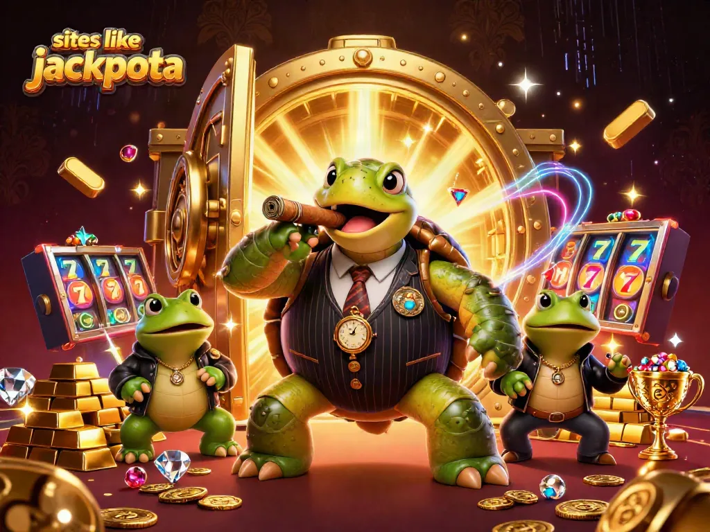 Engage with immersive slots experience on sites like Jackpota with vibrant casino-themed 3D illustration.