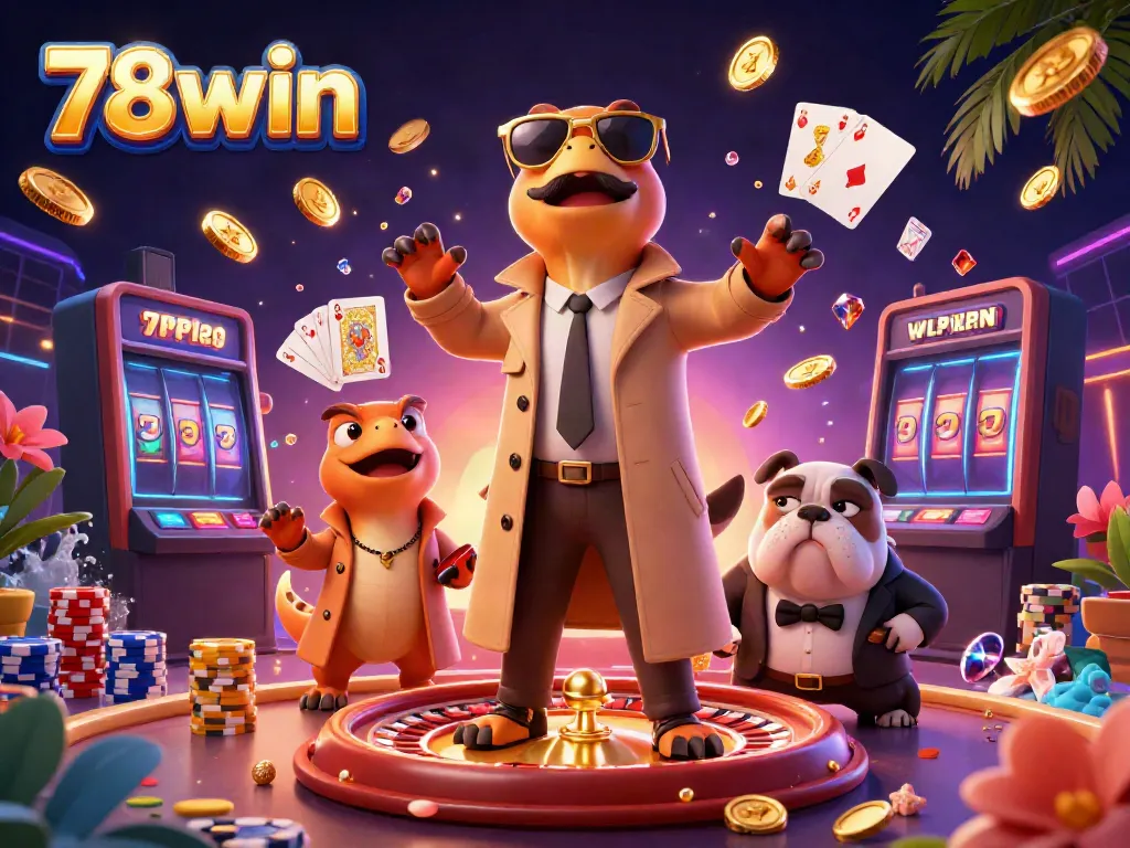 Engage with 78win's exciting casino adventures featuring three clever raptors trying to enter a VIP lounge.