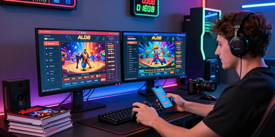 Player enjoying the ALO8 gaming experience at a vibrant online casino.