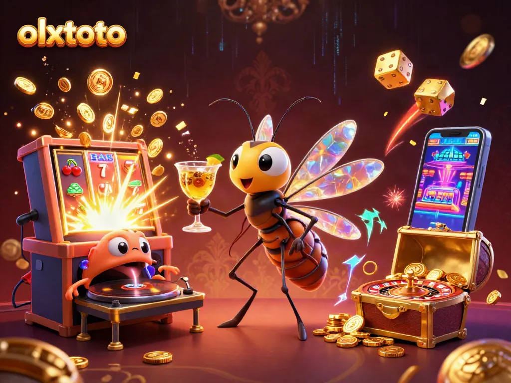 Olxtoto menampilkan ilustrasi kasino dengan karakter lucu dan elemen permainan yang menarik, menyajikan pengalaman bermain yang seru.