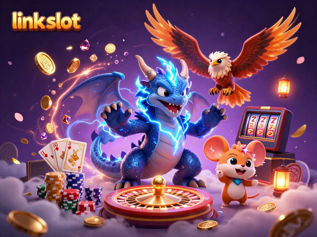 Experience the excitement of the link slot world with a thunder dragon, wind hawk, and glowing treasures.