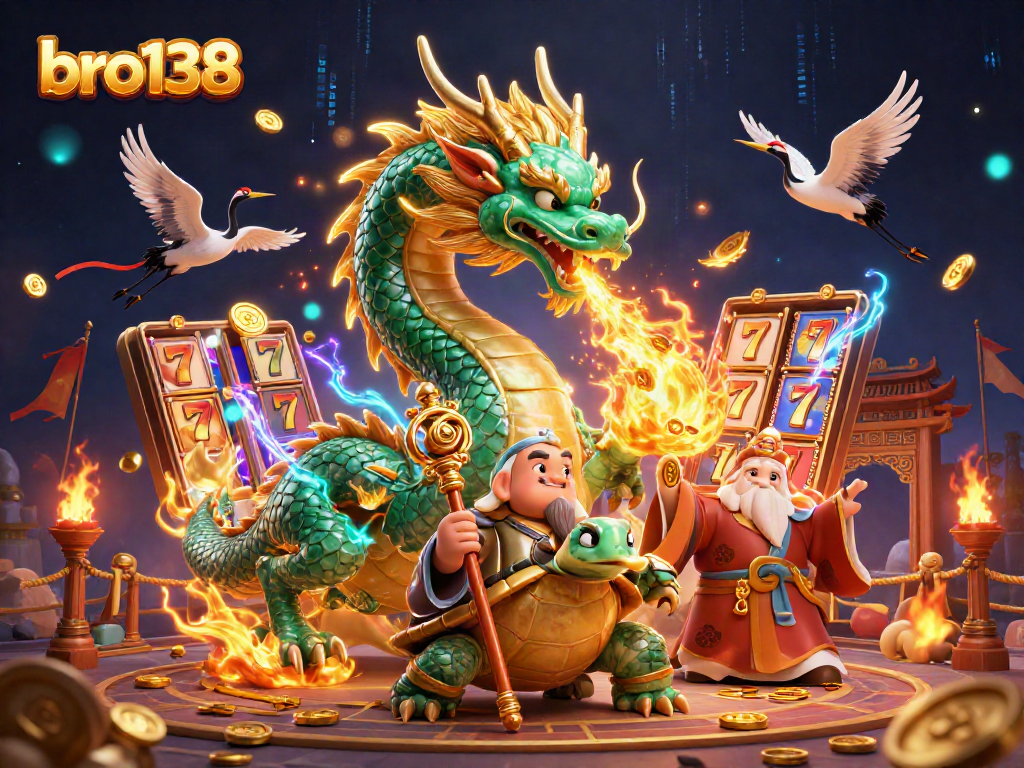 Experience the thrilling excitement of bro138 with spinning slot reels and luck-bringing characters!