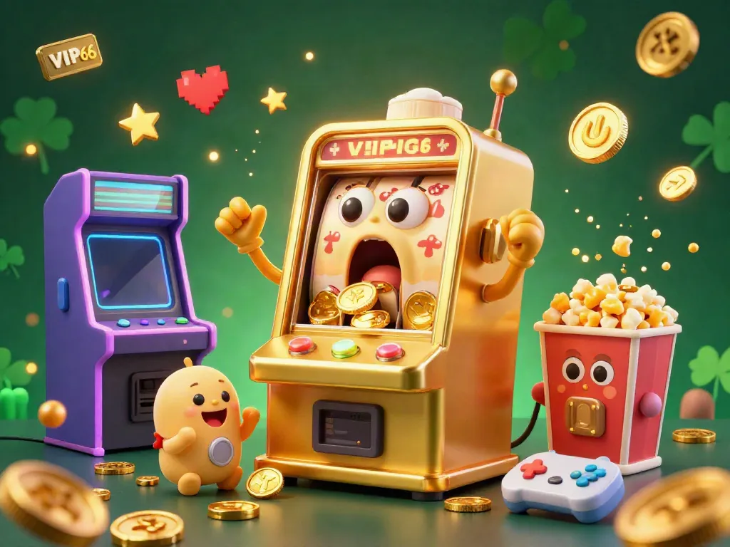 Celebrate hitting the jackpot with VIP66, featuring energetic slot machines and vibrant gaming elements.