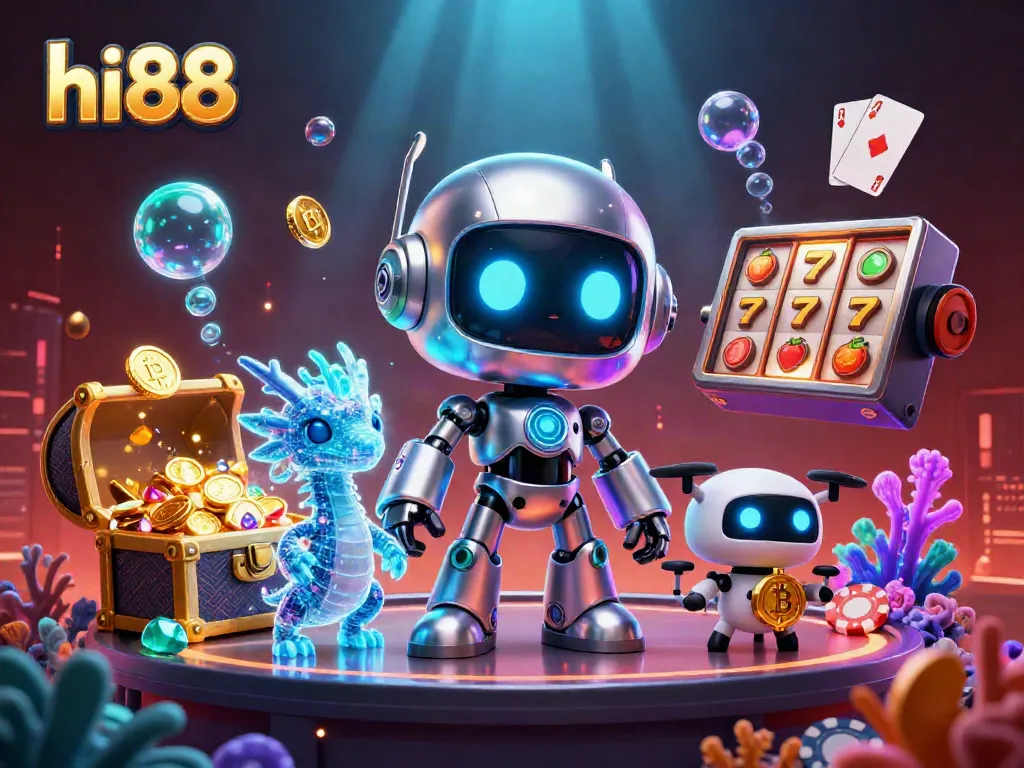 Experience winning with hi88 in an ultra-detailed casino scene featuring vibrant game elements.