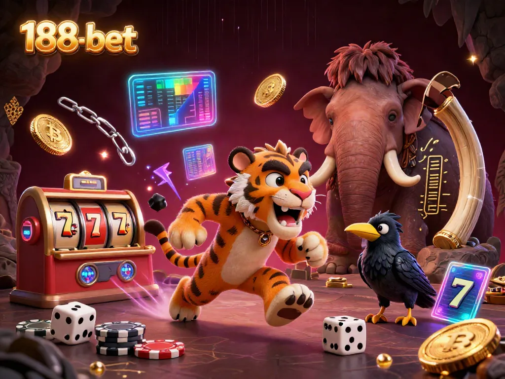 Experience the thrilling 188-bet casino atmosphere featuring vibrant characters and dynamic gaming elements.