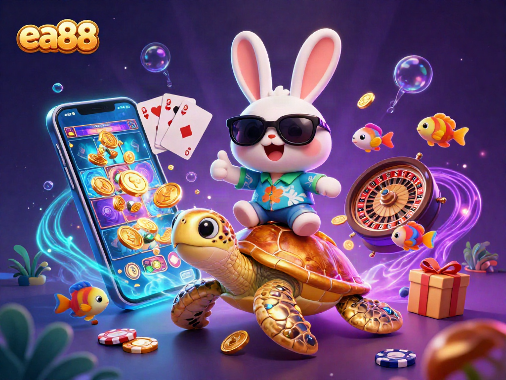 ea88 brings luck and excitement with vibrant casino elements in a thrilling underwater illustration.