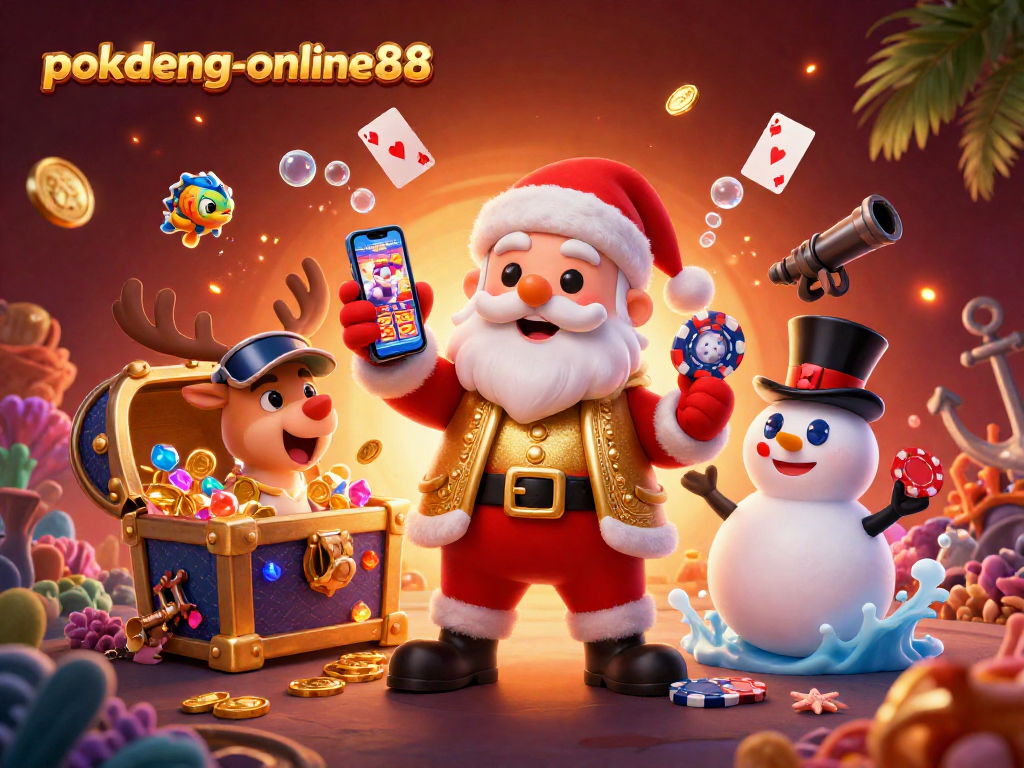 Experience thrilling wins at pokdeng-online88 with Santa and his festive casino friends!