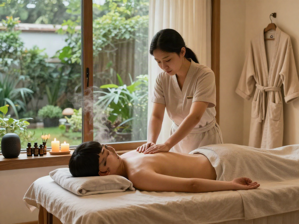 Experience the calming 서울출장마사지 in a serene spa atmosphere with essential oils and nature.