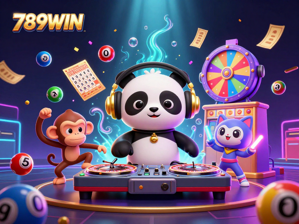 Experience the dynamic fun at 789WIN with vibrant casino elements and engaging characters!