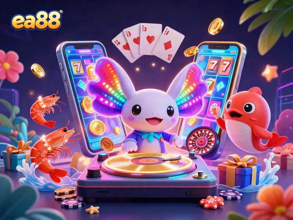 ea88 trải nghiệm trò chơi sòng bài sống động với DJ axolotl và những kẻ bảo vệ thú vị.
