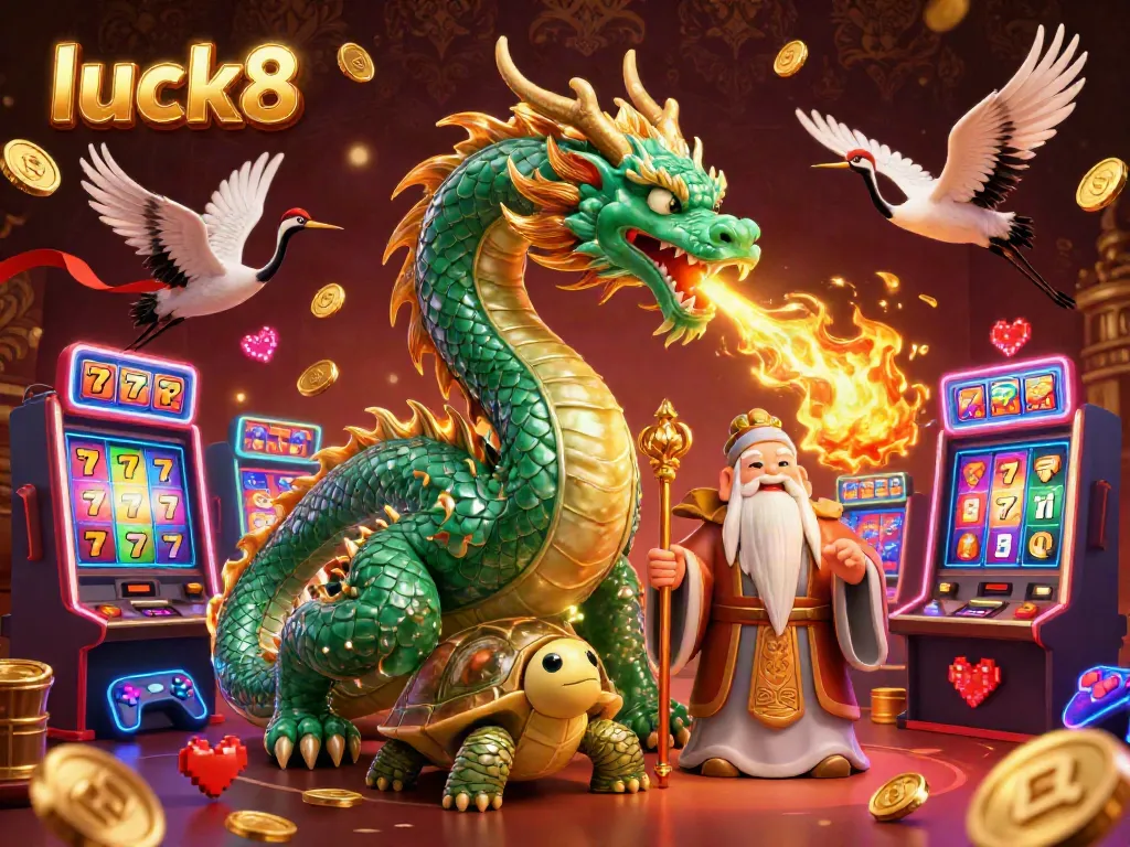 Experience exhilarating gameplay with luck8's fantasy casino featuring a jade dragon and dynamic elements.