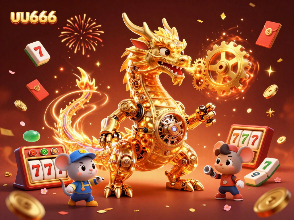 Experience thrilling gameplay at uu666 with a 3D mechanical dragon and rich casino elements.