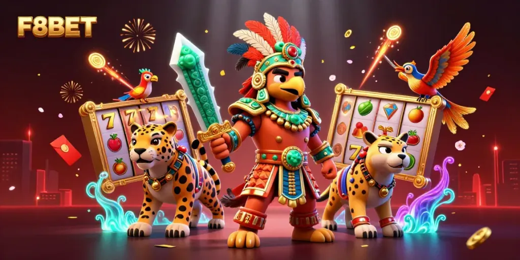 Experience exhilarating slots action at F8BET with vibrant characters and dynamic game elements.