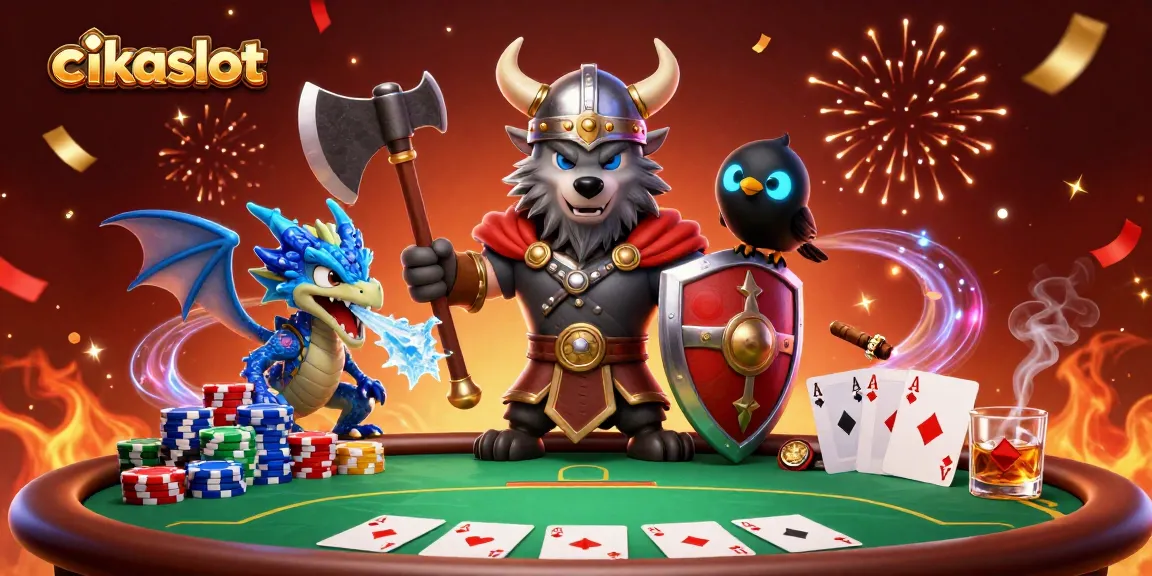 Engage with winning strategies at cikaslot through exciting poker and dragon-themed digital casino art.
