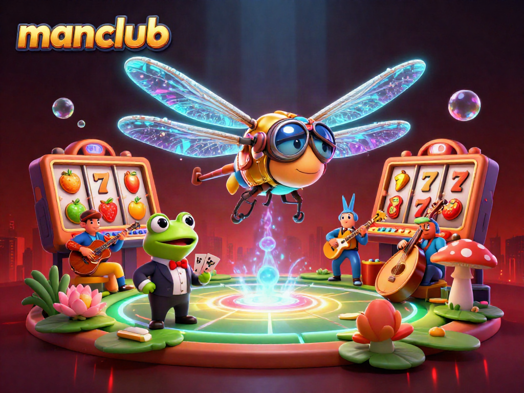 Engage with manclub's lively casino scene featuring a dragonfly pilot and frog dealer