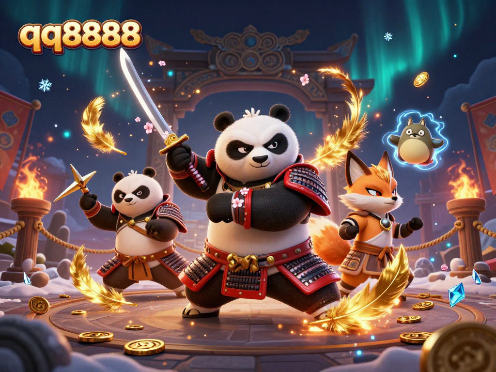 Engage in exhilarating gaming action at qq8888 with unique characters in a magical, vibrant casino scene.