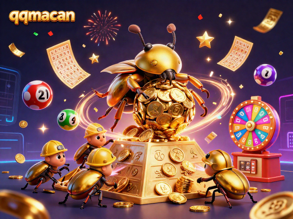 Menggandakan kesenangan dengan qqmacan, taburkan bola lotre berwarna-warni sambil merayakan jackpot kasino bertema.