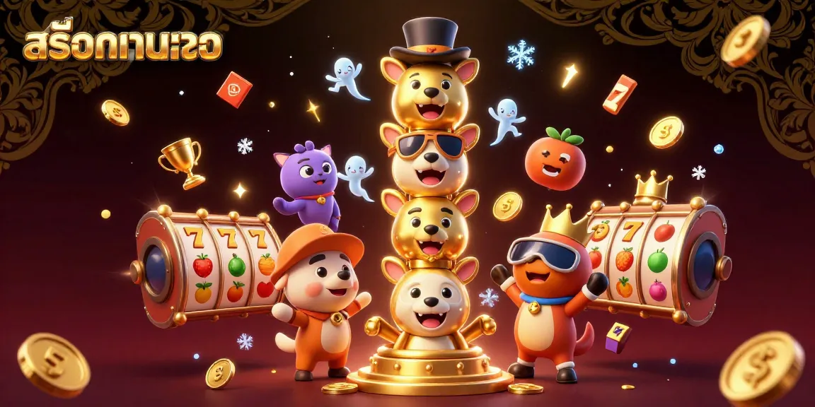 Spin the reels and win big with exciting สล็อตเว็บตรง gaming visuals featuring vibrant, animated casino elements.