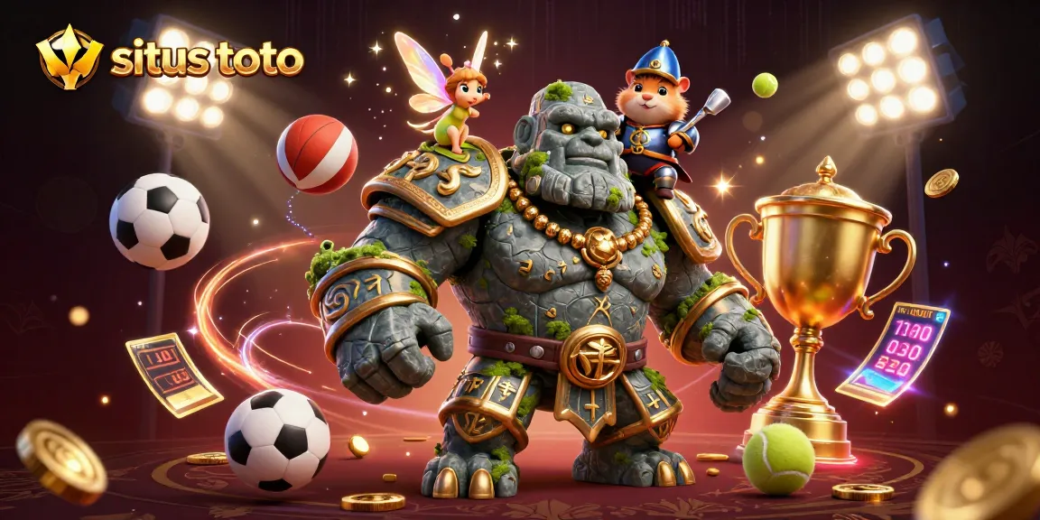 Experience exhilarating site offers on situs toto with characters embodying gaming excitement and sports betting energy.