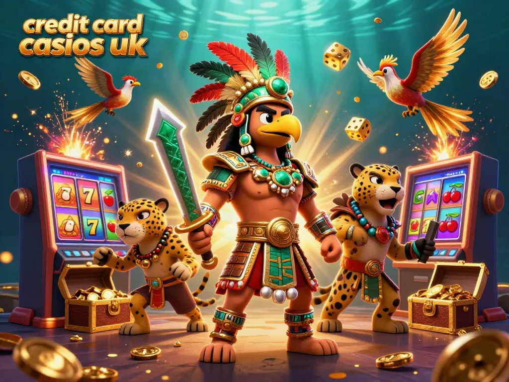 Engaging illustration of credit card casinos UK, showcasing dynamic gaming excitement and cash rewards visuals.