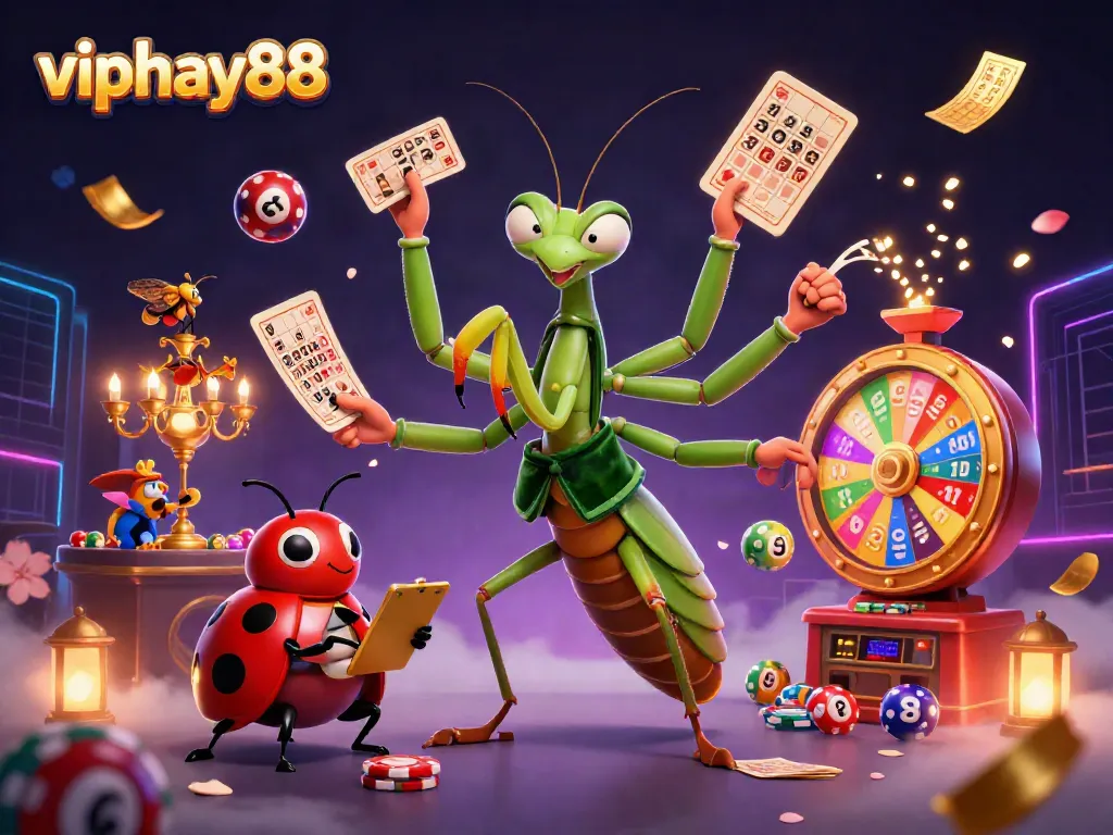 Join the excitement at viphay88, where vibrant lottery balls and card dealers create thrilling gaming moments.