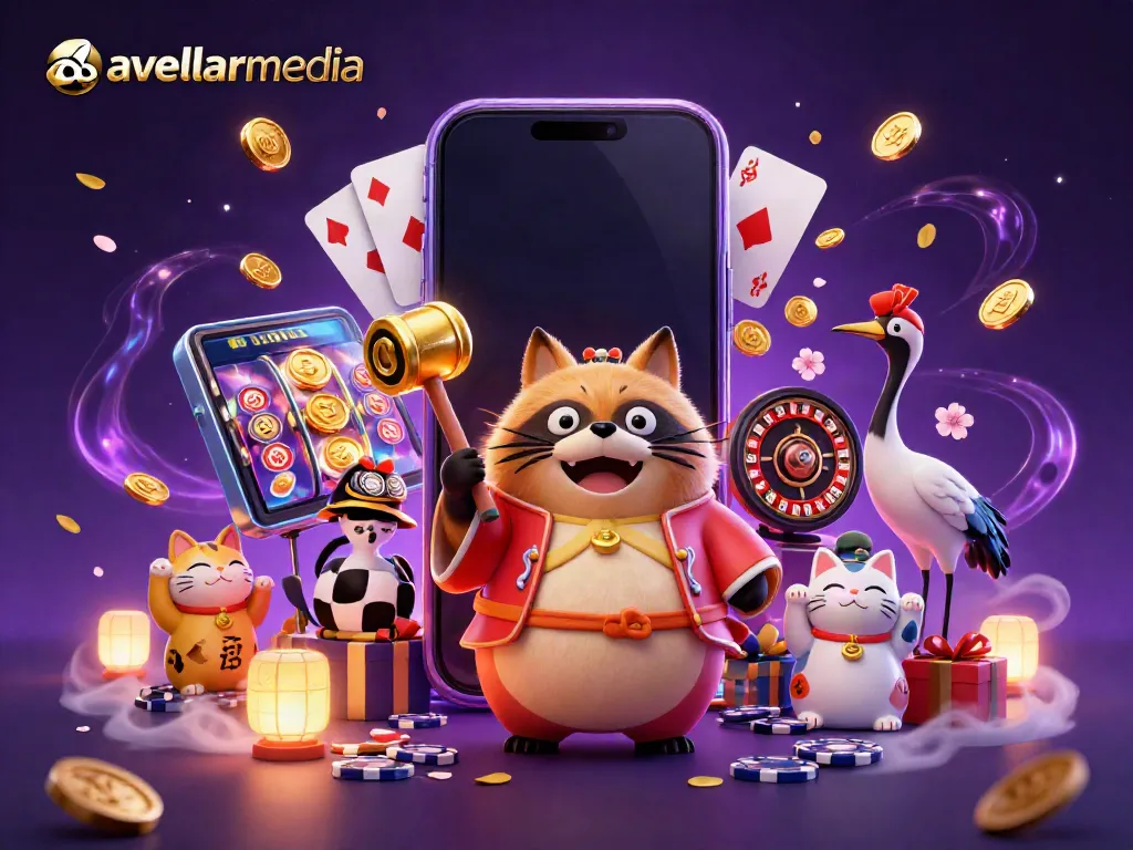 Experience avellarmedia's exciting casino adventure with cheerful characters and vibrant game elements.