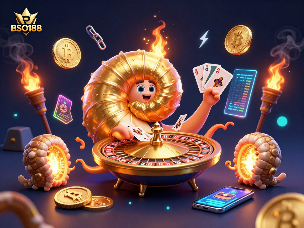 Win big with BSO188 at the engaging casino, showcasing an ancient giant nautilus and vibrant gameplay elements.