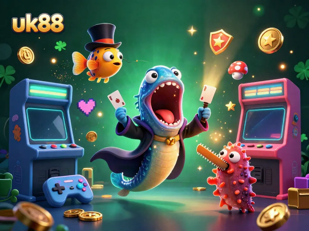 Experience thrilling gameplay at uk88 with vibrant slot machines and unique underwater characters.