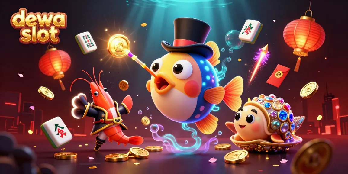 Engage with dewa slot gaming adventures featuring vibrant characters and festive elements in a dynamic casino illustration.