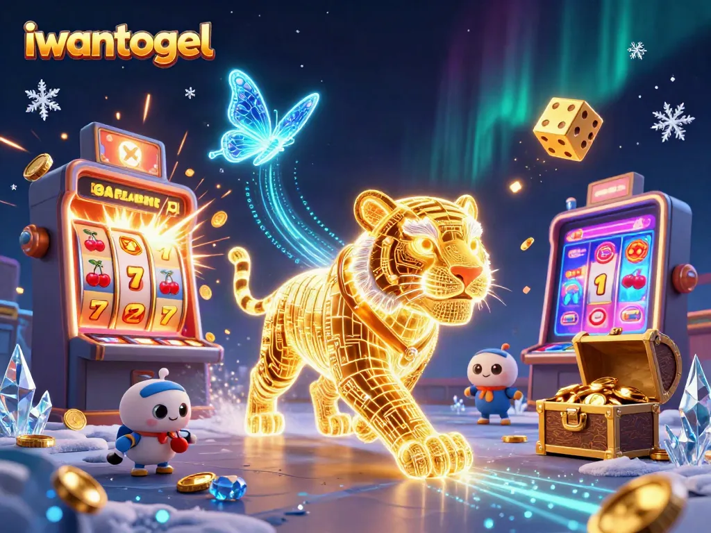 Memenangkan jackpot di iwantogel dengan tiger digital berkilau di kasino futuristik.