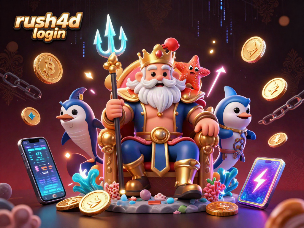 Masuk ke dunia judi dengan rush4d login yang dipenuhi simbol keberuntungan dan kekayaan digital.