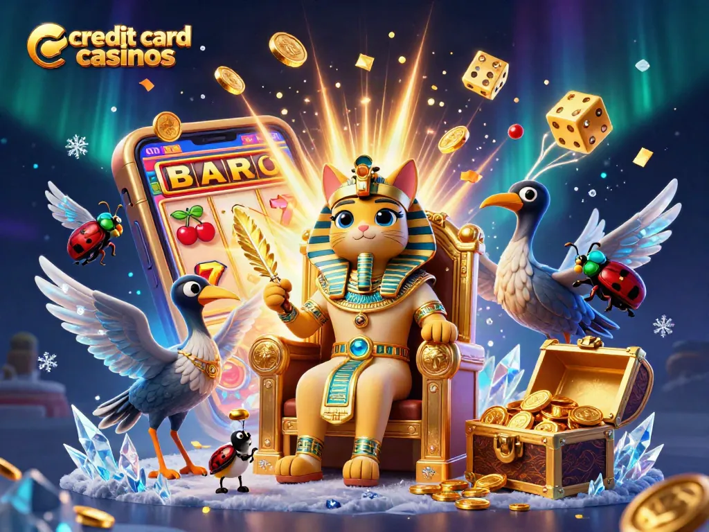 Experience the excitement of credit card casinos with our vibrant 3D illustration bursting with gaming energy.