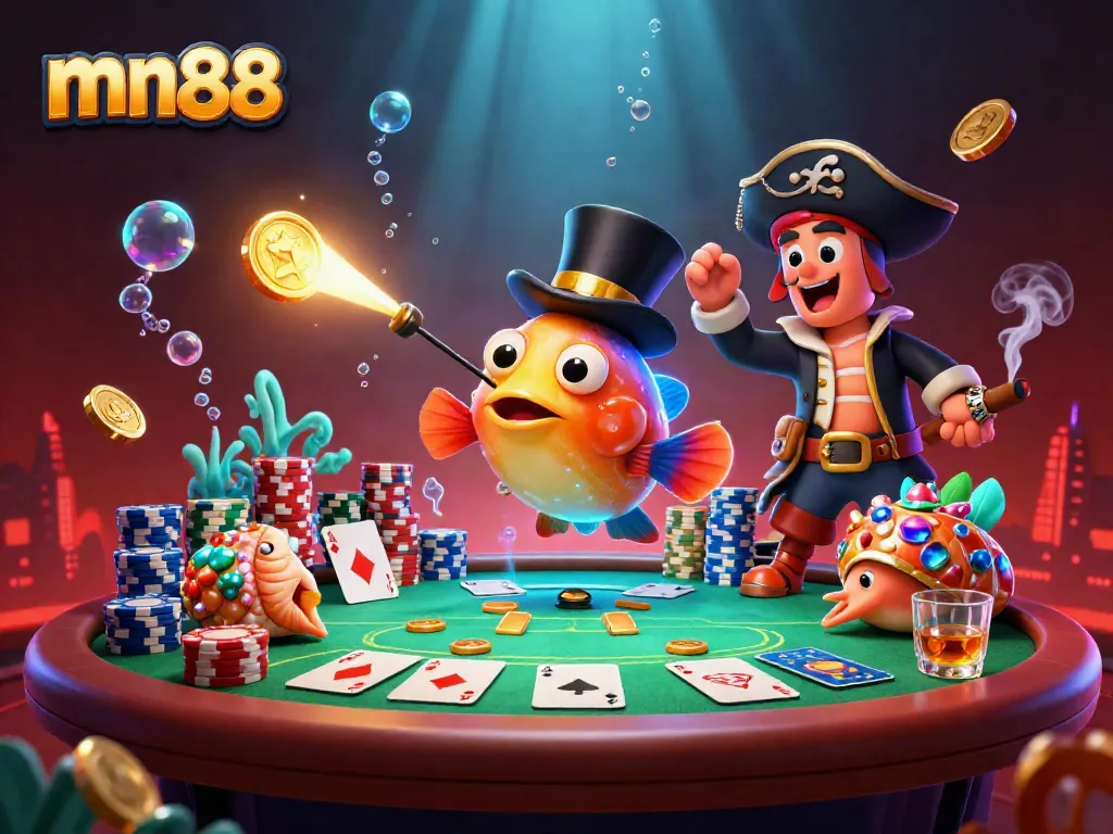 Engage in thrilling gameplay at mn88 with a vibrant underwater casino scene filled with excitement.